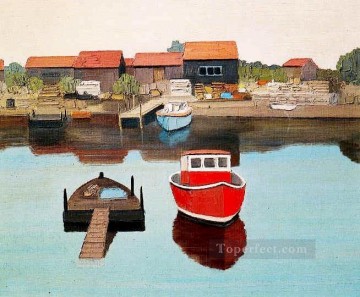 Dockscape Painting - yxf012dC impressionism marine seascape